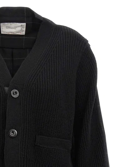 Sacai Windowpane Knit Cardigan