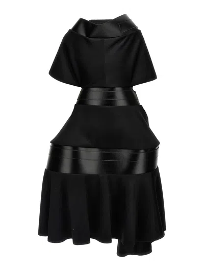Junya Watanabe Asymmetrical Coat With Belted Buckle Accents