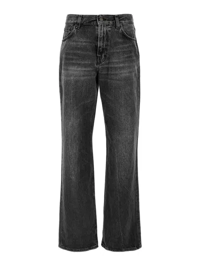 Haikure 'korea' Grey Jeans With Faded Effect And Logo Patch On The Back