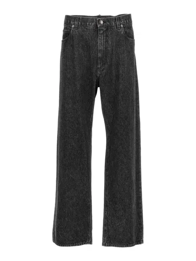 Dolce & Gabbana Wide Leg Jeans With Front And Back Pockets In Black