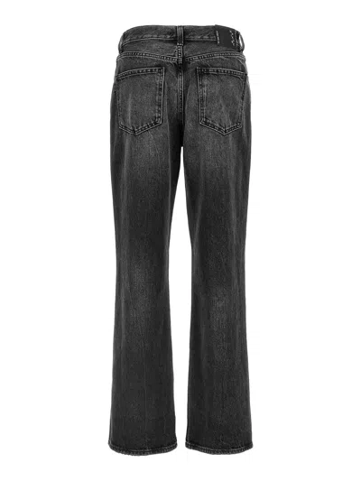 Haikure 'korea' Grey Jeans With Faded Effect And Logo Patch On The Back