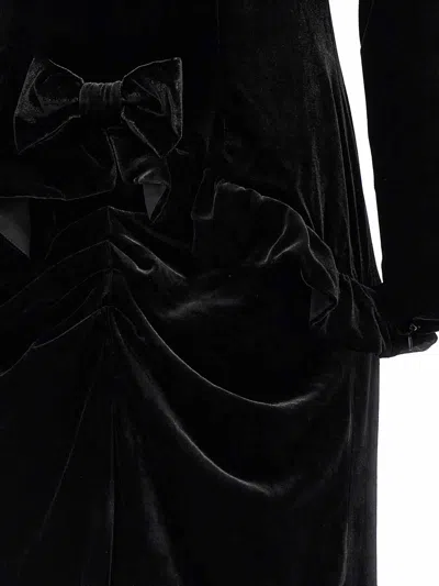 Alessandra Rich Velvet Off The Shoulder Dress In Black