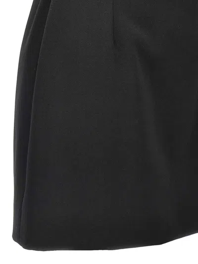 Dolce & Gabbana Scalloped Wool-blend Gabardine Mini Corset Dress In Black
