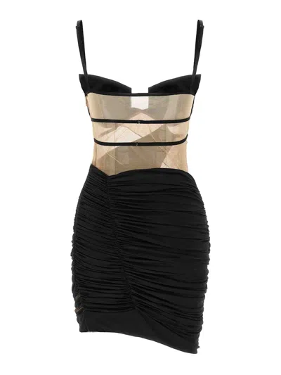 Nensi Dojaka Drapped Mini Dress Dress In Black
