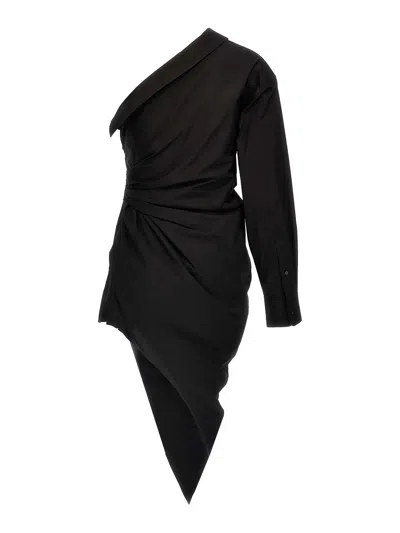 Alexander Wang Asymmetrical Ruched Poplin Dress