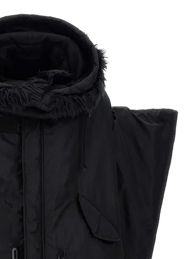 Junya Watanabe Oversized Jacket Quilted Fur Trim