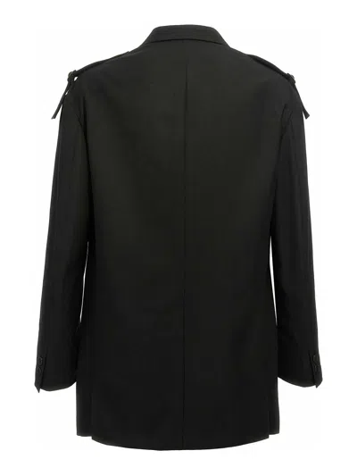 Yohji Yamamoto Single-breasted Blazer With Strap Detail