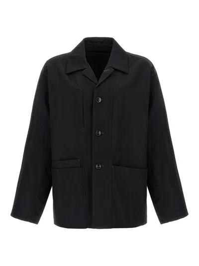 Lemaire 'collared Front Pockets Workwear Jacket' In Black