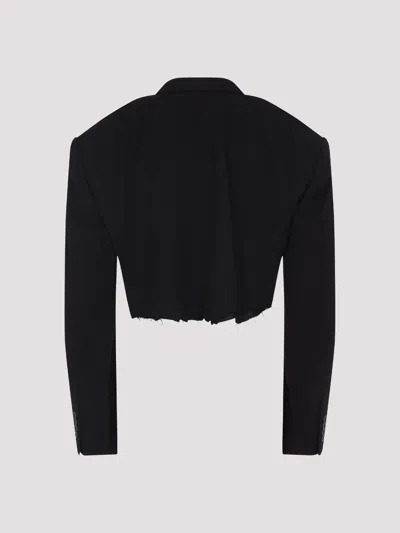 Balenciaga Black Cut Off Single Breasted Jacket