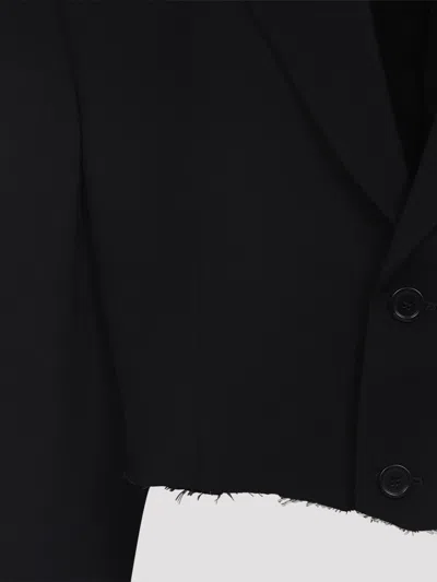 Balenciaga Black Cut Off Single Breasted Jacket