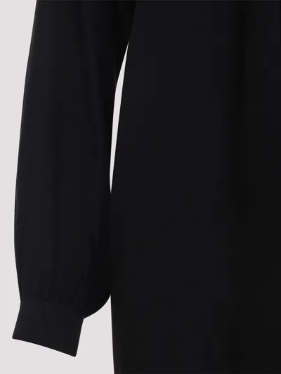 Balenciaga Black Georgette Scarf Blouse In Black
