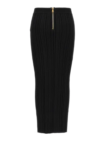 Balmain Pleated Midi Skirt