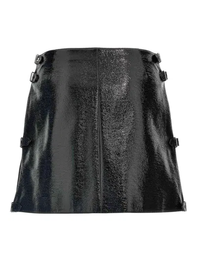 Courrèges Mini Multi Sangle Vinyl' Skirt In Black