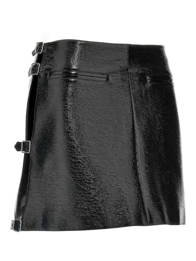 Courrèges Mini Multi Sangle Vinyl' Skirt In Black