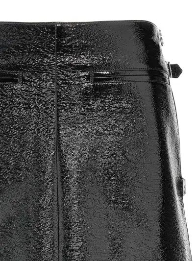 Courrèges Mini Multi Sangle Vinyl' Skirt In Black