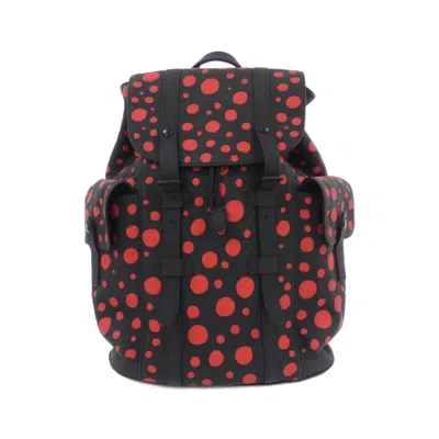 Pre-owned Louis Vuitton Black Red Color Leather Backpack ()