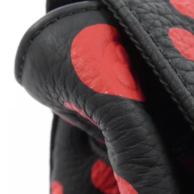 Pre-owned Louis Vuitton Black Red Color Leather Backpack ()