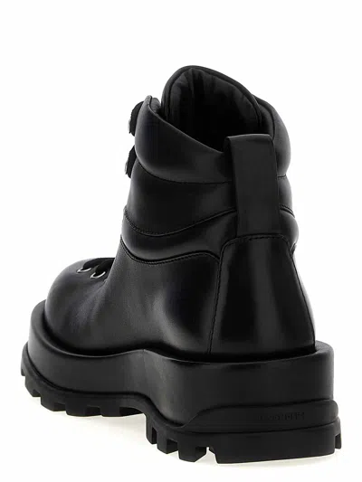 Jil Sander Man Ankle Boots Black Size 8 Leather In Black
