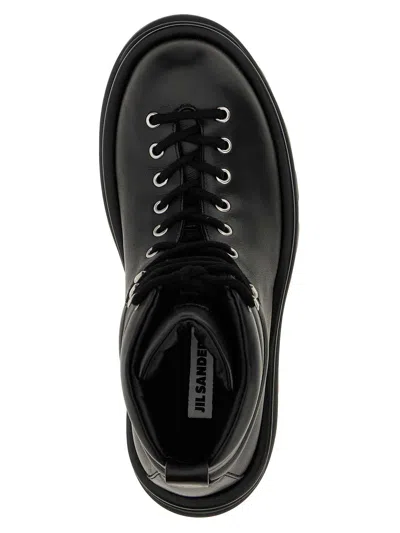 Jil Sander Man Ankle Boots Black Size 8 Leather In Black