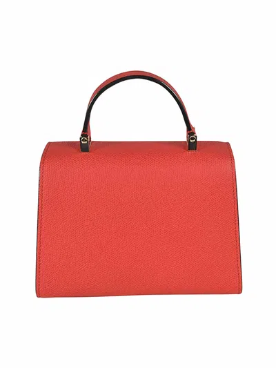 Valextra Iside Mini Textured-leather Tote In Red