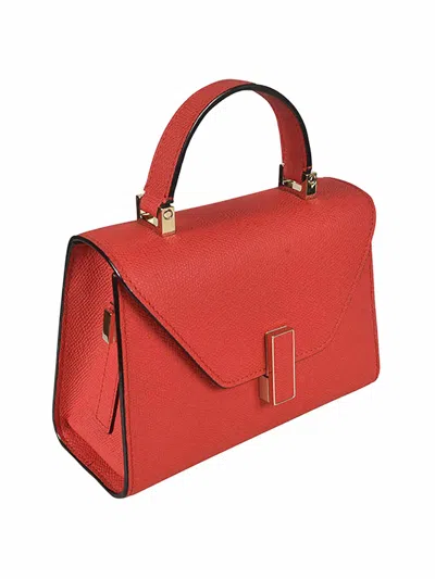 Valextra Iside Mini Textured-leather Tote In Red