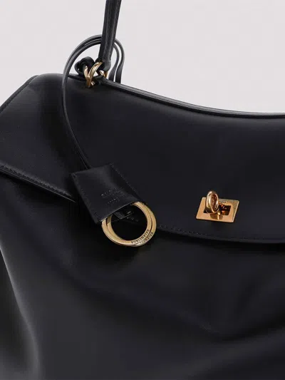 Balenciaga Large Rodeo Leather Top Handle Bag In Black