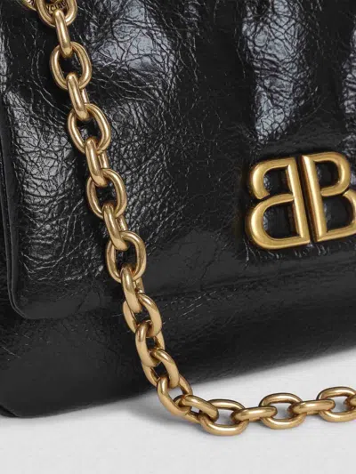 Balenciaga Calf Leather Shoulder Bag With Gold-tone Chain Strap