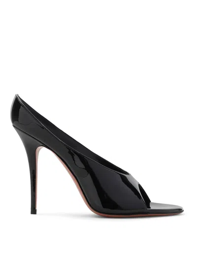 Amina Muaddi Anok Slipper 105 Patent Black 105 Mm Sm In Black