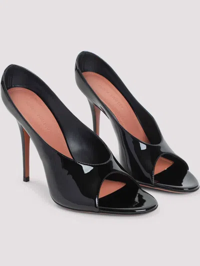 Amina Muaddi Anok Slipper 105 Patent Black 105 Mm Sm In Black
