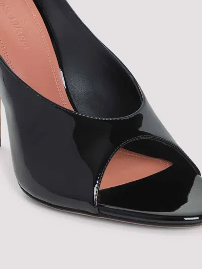 Amina Muaddi Anok Slipper 105 Patent Black 105 Mm Sm In Black