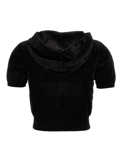 Alexander Wang T Logo Chenille Cropped Hoodie
