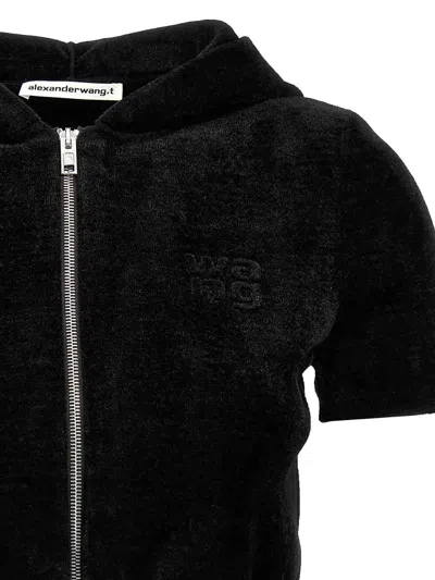 Alexander Wang T Logo Chenille Cropped Hoodie