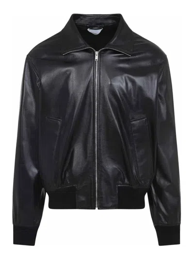 Bottega Veneta Nappa Leather Coat With Classic Collar