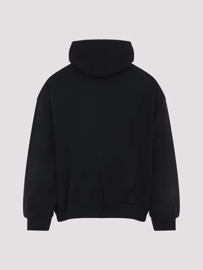 Balenciaga Black Hoodie With Fixed Hood And Logo Lettering On The Front In Cotton Man
