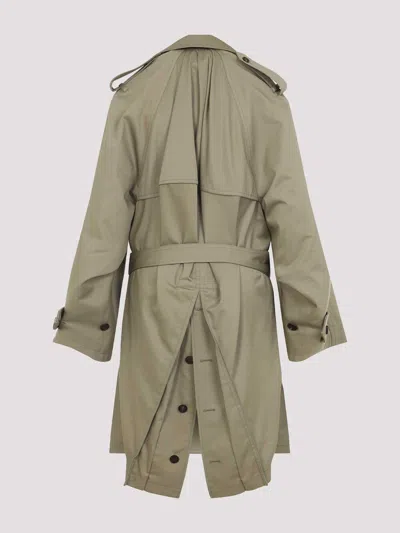 Balenciaga Beige Double-breasted Cotton Trench Coat
