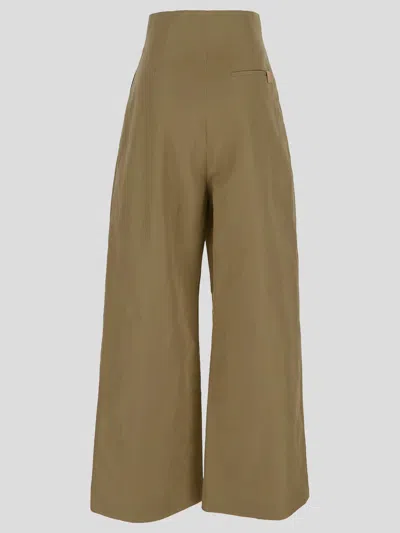 Loewe High Waisted Pants In Green