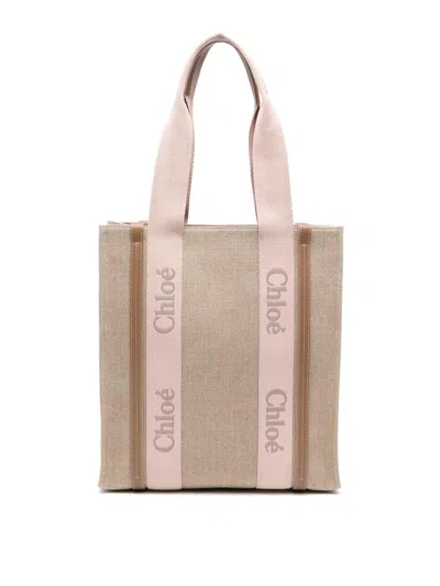 Chloé Woody Tote Bag In Brown