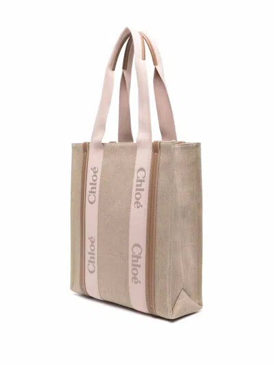 Chloé Woody Tote Bag In Brown