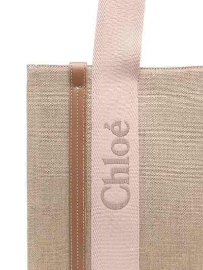 Chloé Woody Tote Bag In Brown