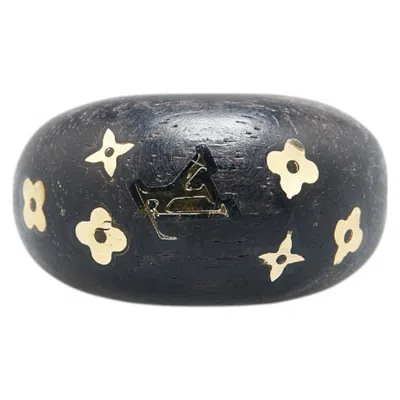 Pre-owned Louis Vuitton Black Wood Band Ring ()
