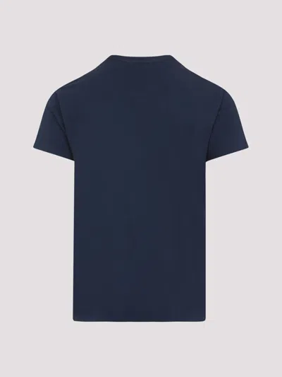 Tom Ford Indigo Blue Cotton T-shirt With Chest Pocket And Crew Neck