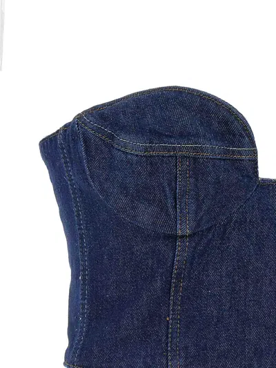 Magda Butrym Cropped Cotton Denim Corset Top