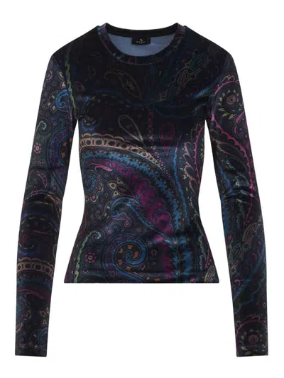 Etro Velvet Top In Multi