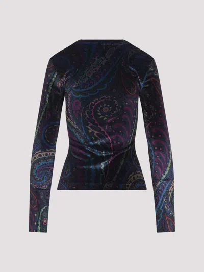 Etro Velvet Top In Multi