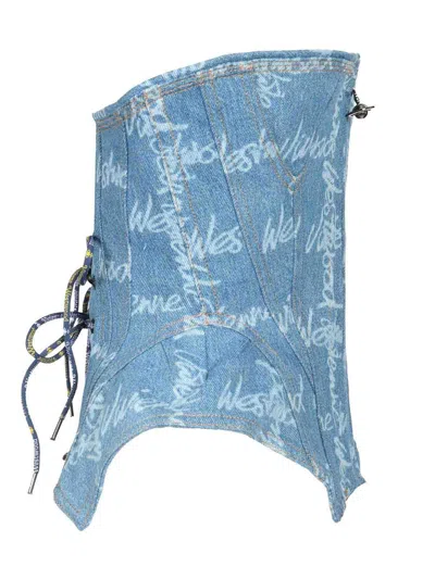 Vivienne Westwood Denim Cobrax Corset Laser Denim Vw-grid-blue 46 Women In Blue