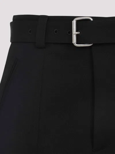Bottega Veneta Wool Belted Trousers Women In Black