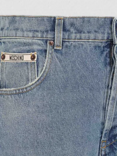 Moschino Relaxed High-waist Jeans With Classic Five-pocket Styling In Blue