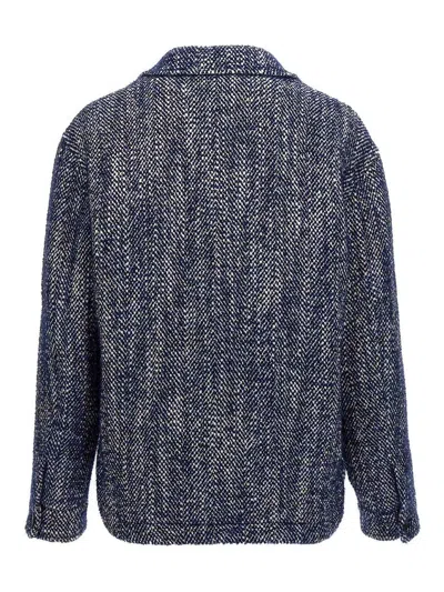 Etro Chevron Herringbone Wool Jacket Pockets