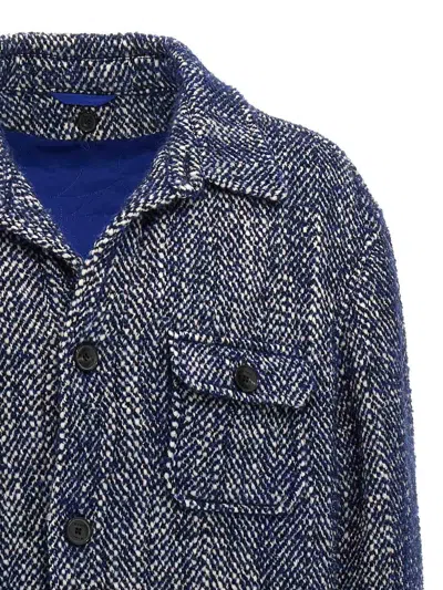 Etro Chevron Herringbone Wool Jacket Pockets