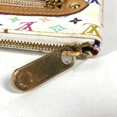 Pre-owned Louis Vuitton Blanc Multi-color White Monogram Multicolore Clutch Bag Pochette Pouch ()